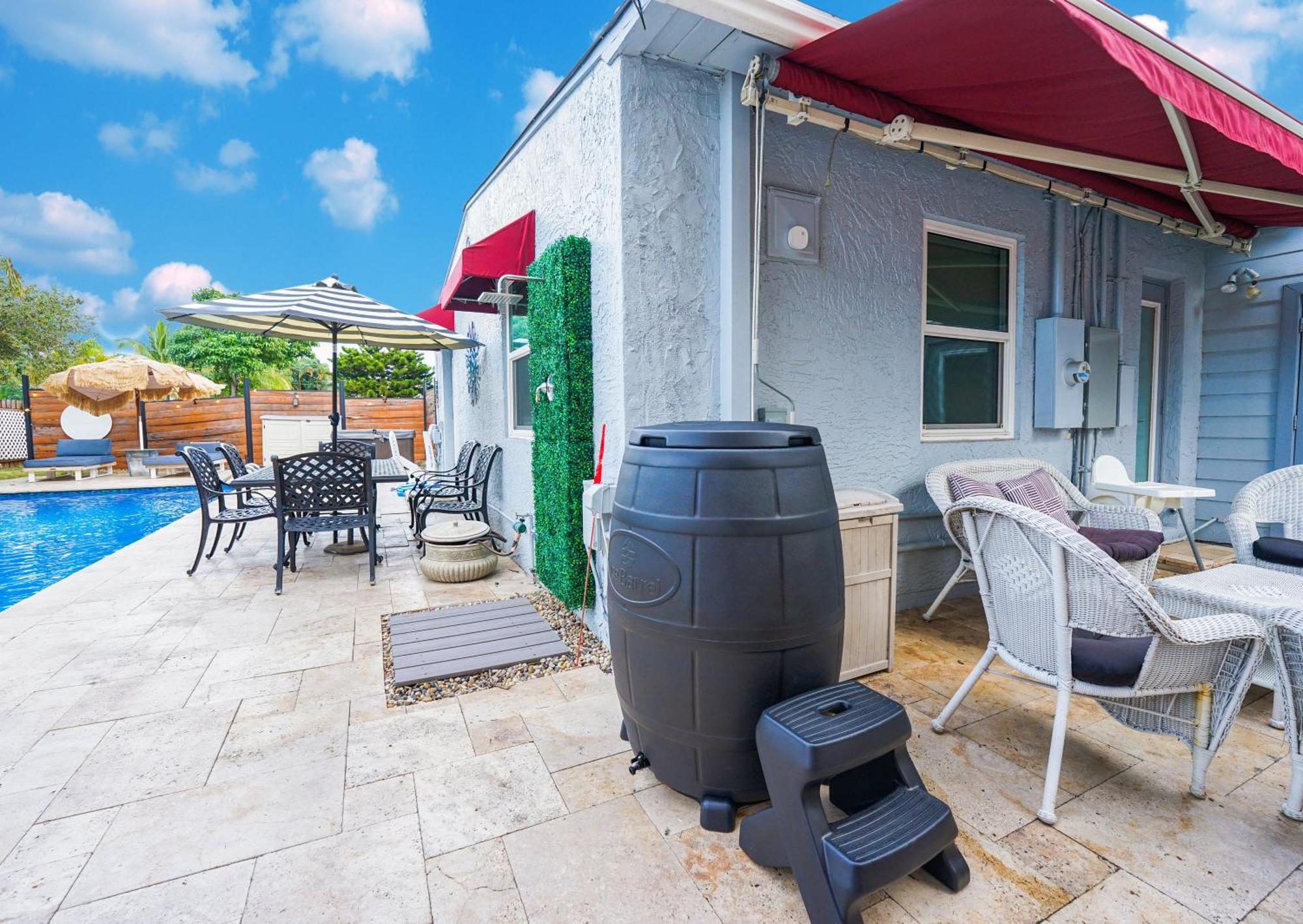 Palms Retreat! Giant Heated Pool-Hottub-Firepit-5Min2Beach-Pets-Ev Chgr Fort Lauderdale Eksteriør billede